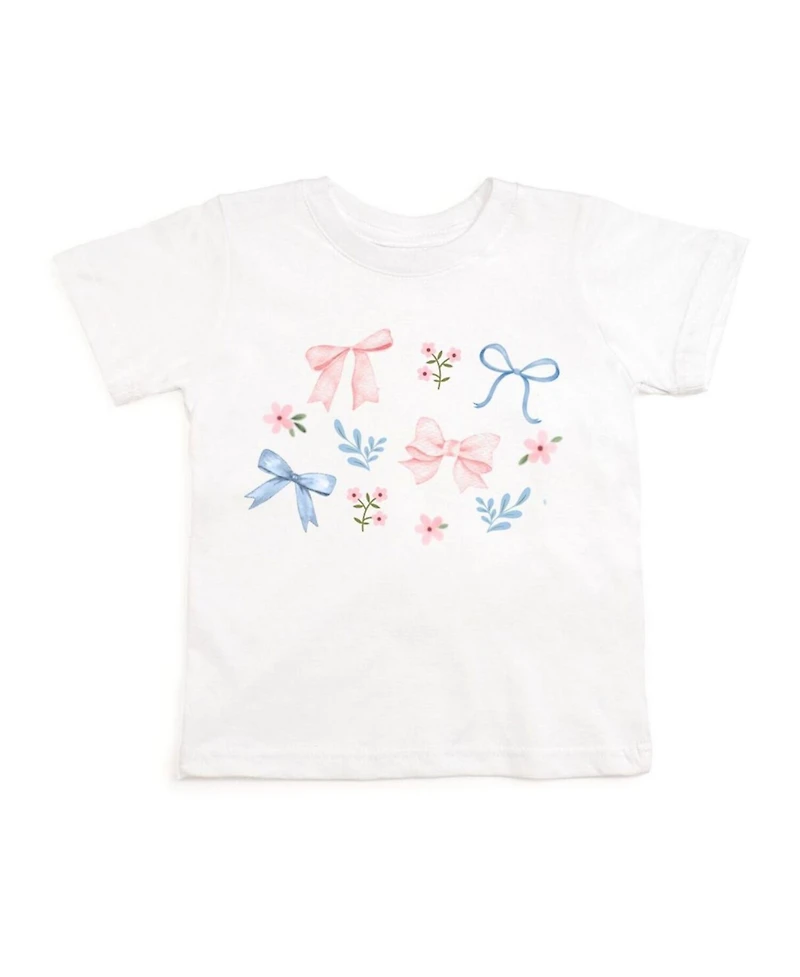 Sweet Wink Toddler Girls Floral & Bow Short Sleeve T-Shirt