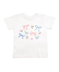 Sweet Wink Toddler Girls Floral & Bow Short Sleeve T-Shirt