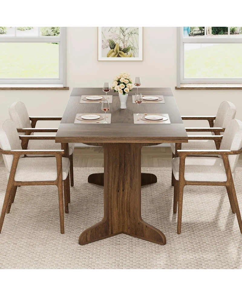 Kitchen Table 71.1 inch Dining Table for 6-8 People for Dining Room, Home Office, Living Room