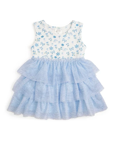 Sweet Wink Little Girls Sky Floral Tank Tutu Dress