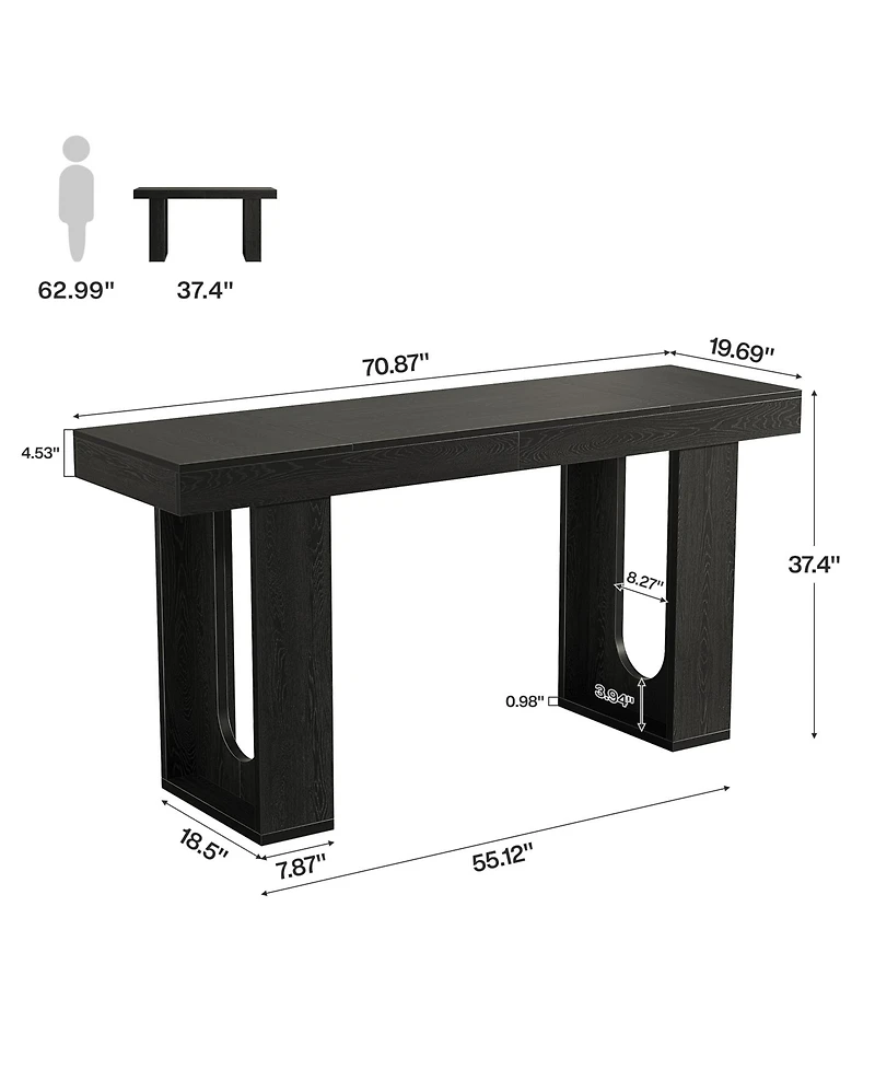Draft - Tribesigns Bar Table, Modern Counter Height Pub Table, Rectangular Home Coffee Bar Unit with Sturdy Legs