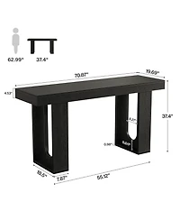 Draft - Tribesigns Bar Table, Modern Counter Height Pub Table, Rectangular Home Coffee Bar Unit with Sturdy Legs