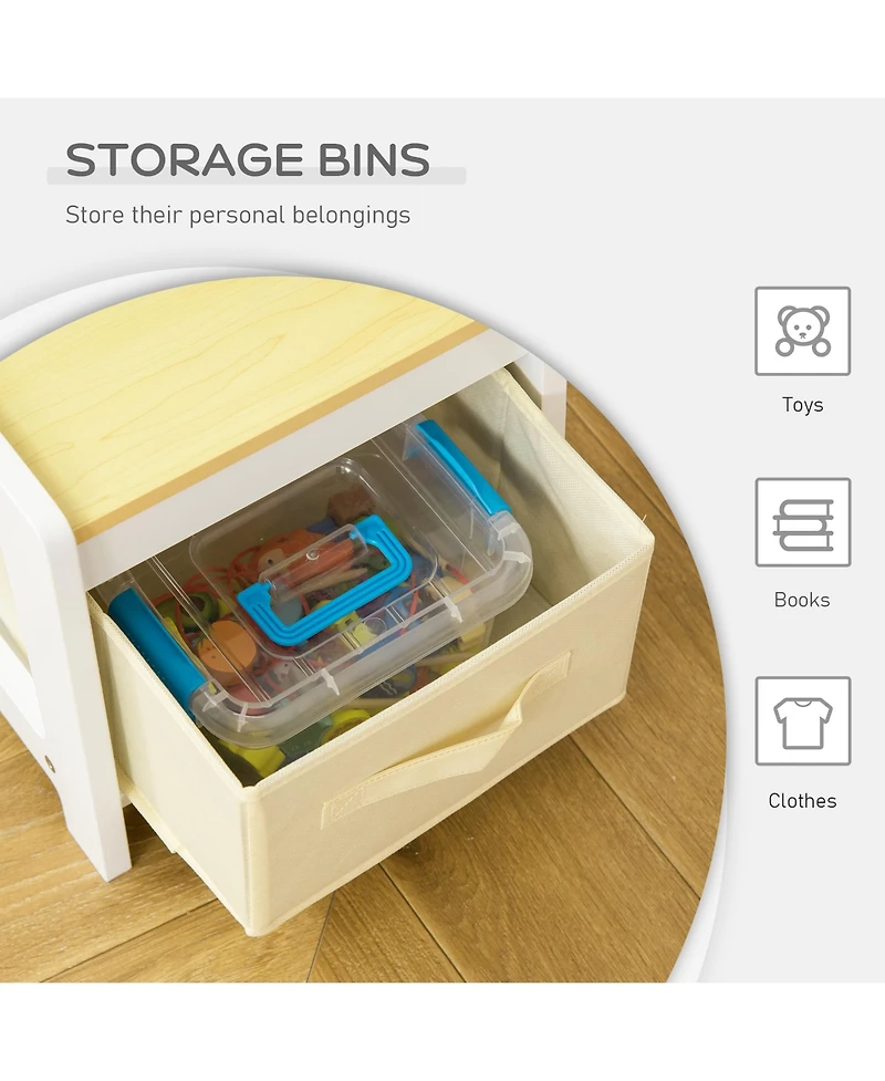 Hongge 3 in 1 Kids Activity Table and Chair Set with Storage