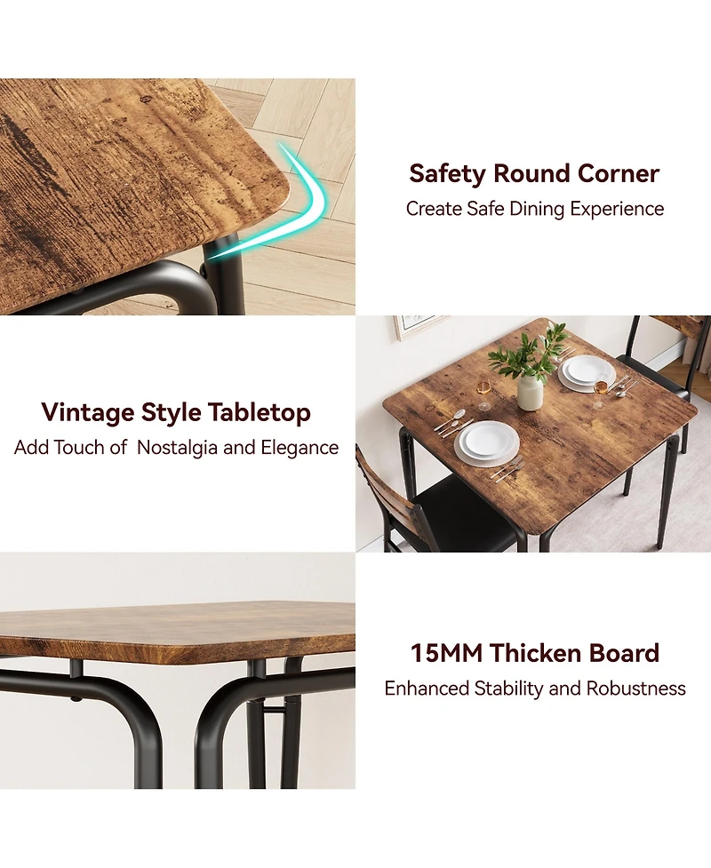 Gaomon Kitchen Table WhizMax 3 Piece Kitchen and Dining Room Sets for Dining Room, Home Office, Living Room