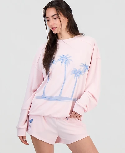 Rebel Veil Juniors' Beaded Graphic-Print Sweatshirt