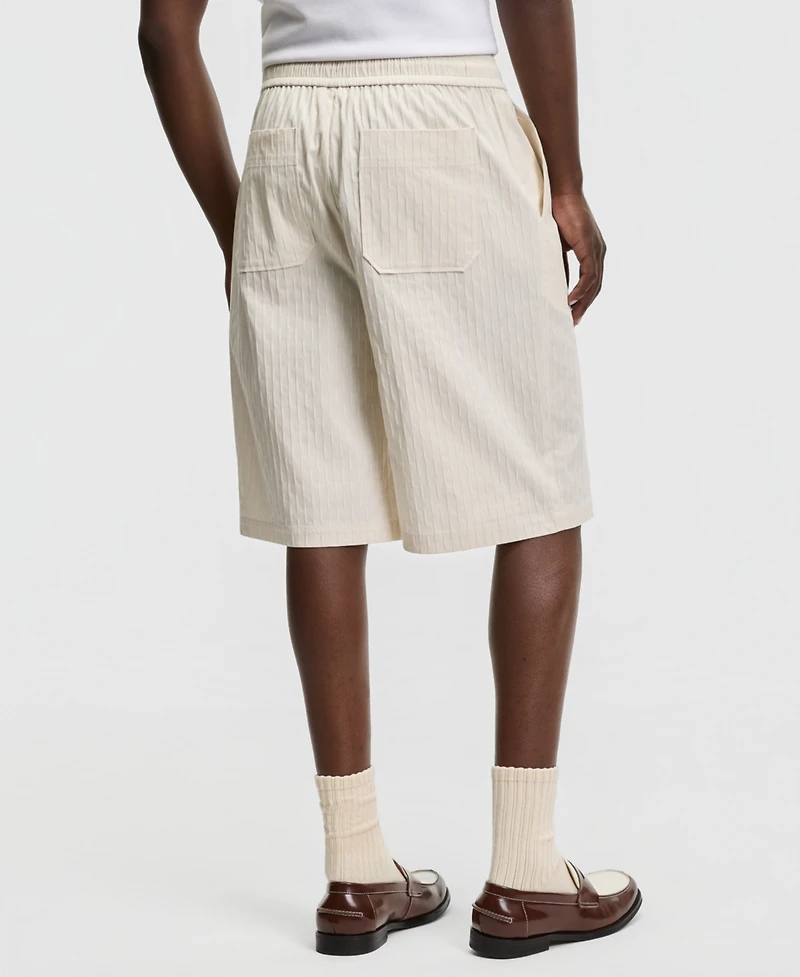 Mode of One Men's Relaxed-Fit Crinkle Stripe Shorts, Macy's Exclusive