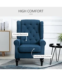 Boyel Living Button-Tufted Accent Chair with High Wingback Rounded Cushioned Armrests
