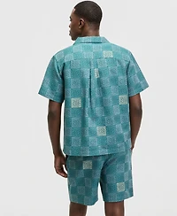 Mode of One Men's Relaxed-Fit Checker Short-Sleeve Shirt, Macy's Exclusive