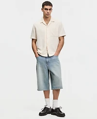 Mode of One Men's Relaxed-Fit Boucle Short-Sleeve Camp Shirt, Macy's Exclusive