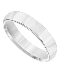 Triton Men's White Tungsten Carbide Ring, Dome Wedding Band (5mm)