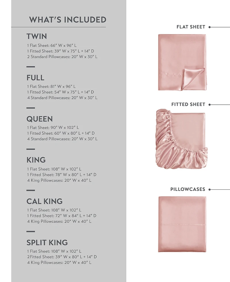 Madison Park Essentials Satin 6-Pc. Sheet Set