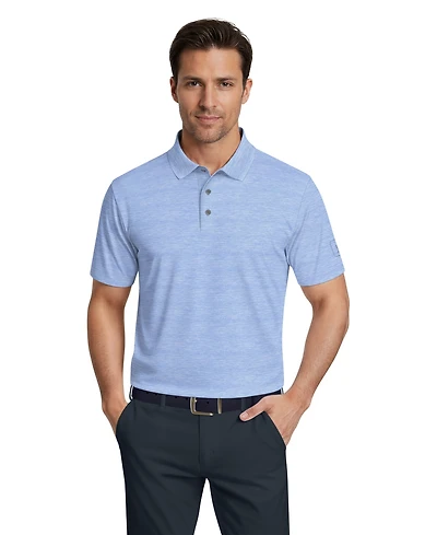 Pga Tour Men's Short-Sleeve Airflux Heather Golf Polo Shirt