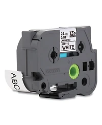 Brother TZEM251 0.94 in. x 26.2 ft. TZe Premium Laminated Tape - Black on White