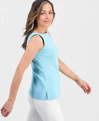 Style & Co Petite Sleeveless Boat-Neck Tank Top, Created for Macy's