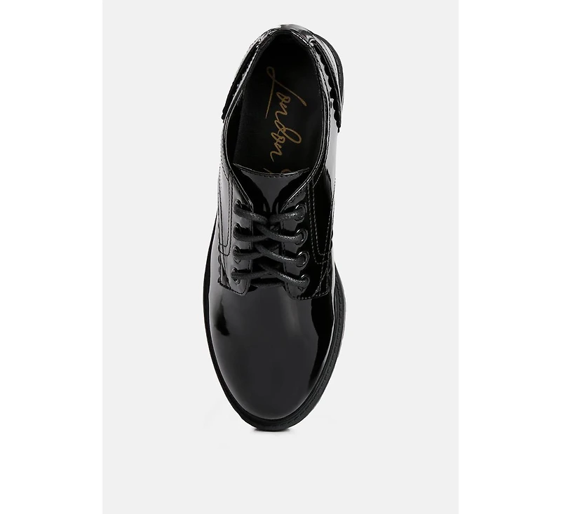 whittle patent lace up derby shoes