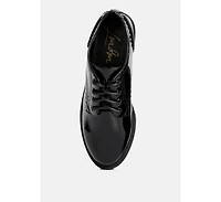 whittle patent lace up derby shoes