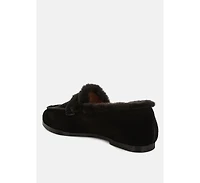 Ohrid Suede & Faux Fur Flat Loafers