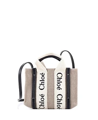 Pre-Owned Chloe Mini Woody Convertible Tote Canvas with Leather