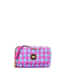 Pre-Owned Versace Mini Medusa Icon Chain Flap Bag Quilted Tweed