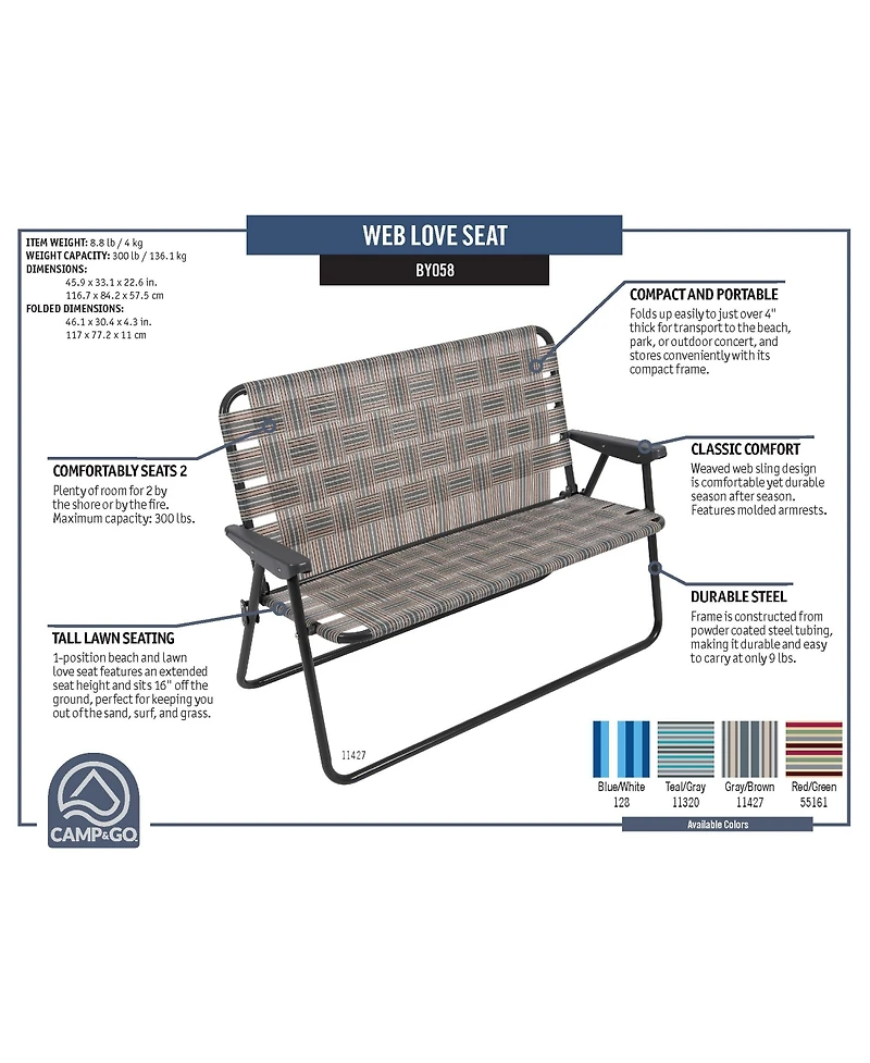 Rio Beach 4 x 2 3 ft Web Love Seat
