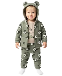 Disney Baby Boys' Mickey Mouse Jacket, Short-Sleeve Bodysuit & Pants, 3-Piece Set