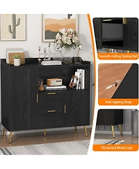 gaomon 40" Buffet Sideboard with Storage, Kitchen Storage Cabinet, Microwave Coffee Bar Cabinet 2 Drawers and Doors for