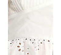 Seni & Cade Juniors' Button Up Eyelet Top Midi Skirt, 2-Piece Set