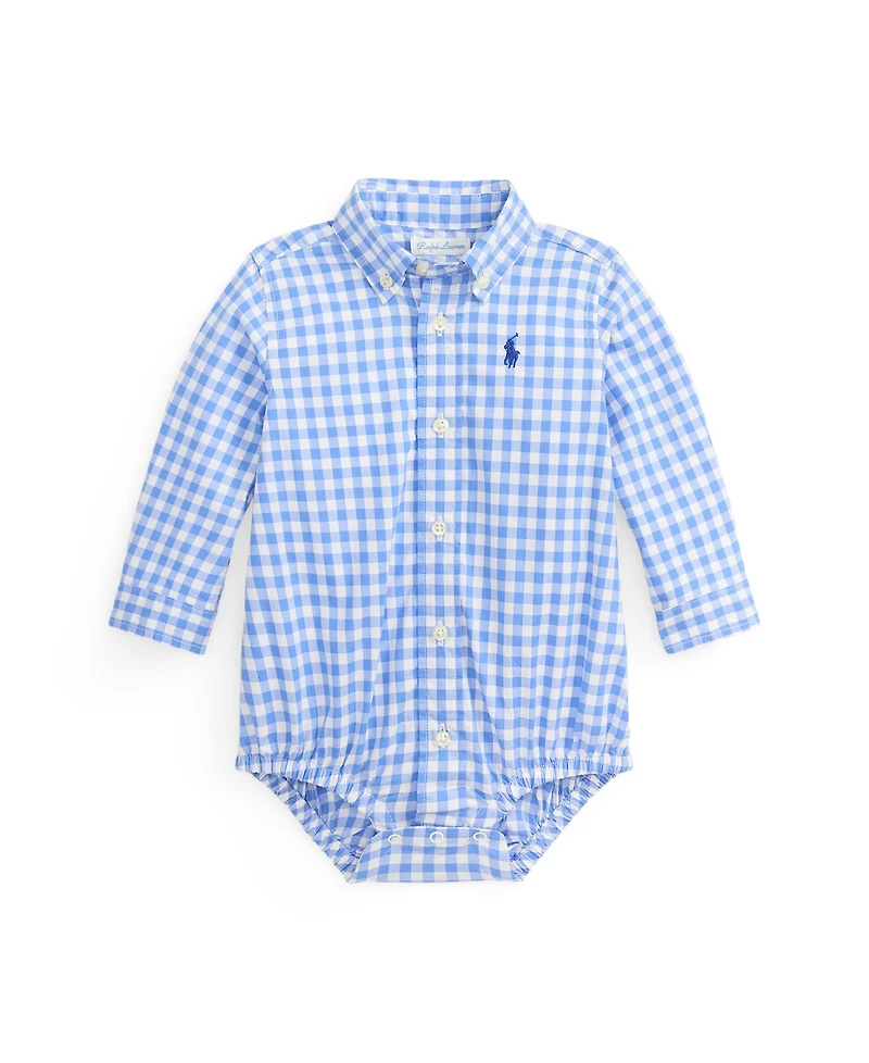 Polo Ralph Lauren Baby Boys' Gingham Cotton Poplin Bodysuit