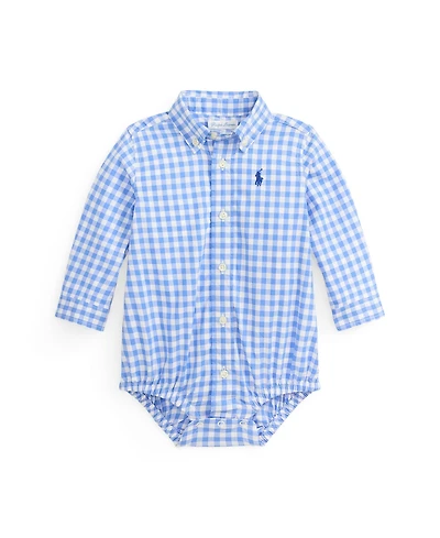 Polo Ralph Lauren Baby Boys' Gingham Cotton Poplin Bodysuit