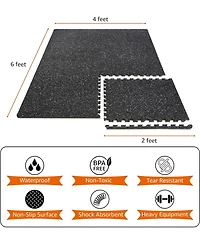 Draft - Sorbus 6 Interlocking Gym Floor Mat 1/2" Thick Rubber Top High-Density Eva Foam (24 Sq Ft) for Yoga, Heavy Exercise Equipment