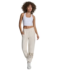 Dkny Women's Graffiti Rhinestone Logo High-Rise Relaxed-Fit Joggers