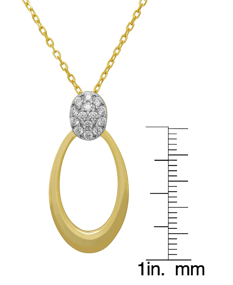 Macy's 2-Piece Lab-Grown White Sapphire (0.84 ct. t.w.) Oval Door Knocker Necklace and Earrings Set in 14k Gold in Sterling Silver