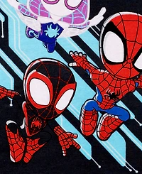 Spider-Man Toddler Boys' 2T-4T Techno Spidey Graphic Tops, Shorts, and Pants, 4-Piece Pajama Set