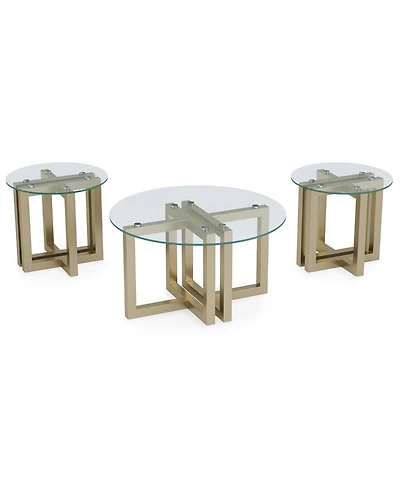 Emila 3-Pc. Round Coffee Table and End Set