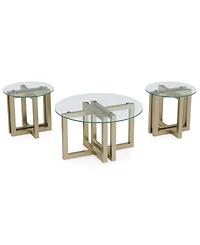 Emila 3-Pc. Round Coffee Table and End Set