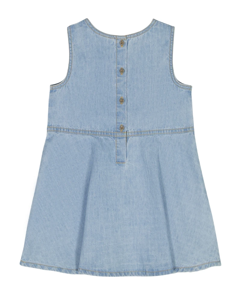 Calvin Klein Girls' Toddler 2T-4T Sleeveless Denim Dress