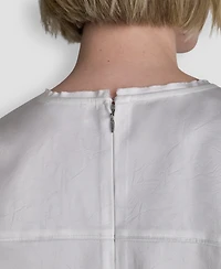 Dkny Women's Crackle Woven Crewneck Blouse