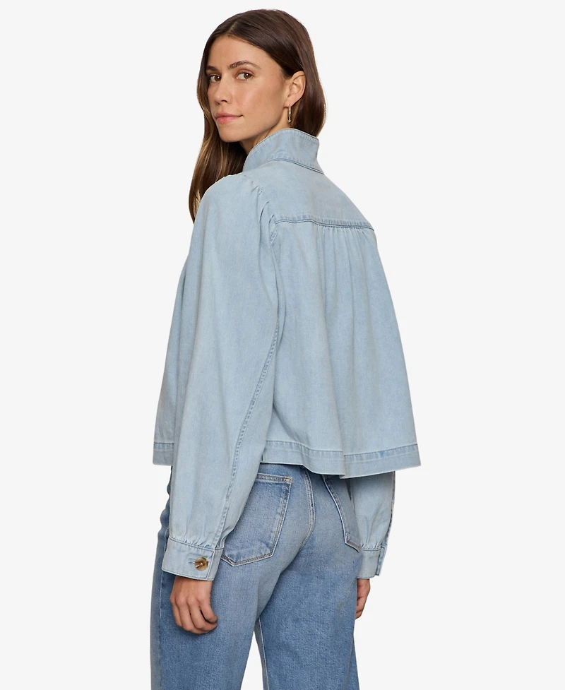Sanctuary Women's Blouson Denim Collared Jacket