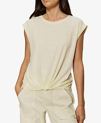 Sanctuary Women's Knot-Front Crewneck Muscle Tee