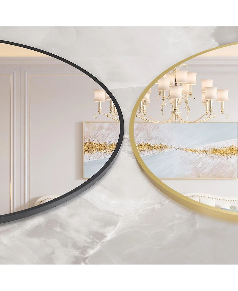 Homfan Round Mirror, Circle Mirrors for Bathrooms, Entryways, Living Rooms, Bedrooms & Vanity Decor