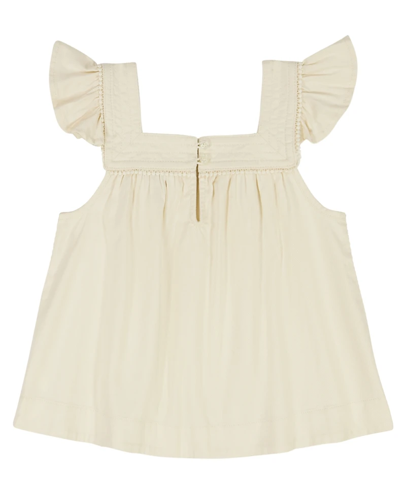 Tommy Hilfiger Girls' 7-16 Twill Ruffle-Sleeve Top