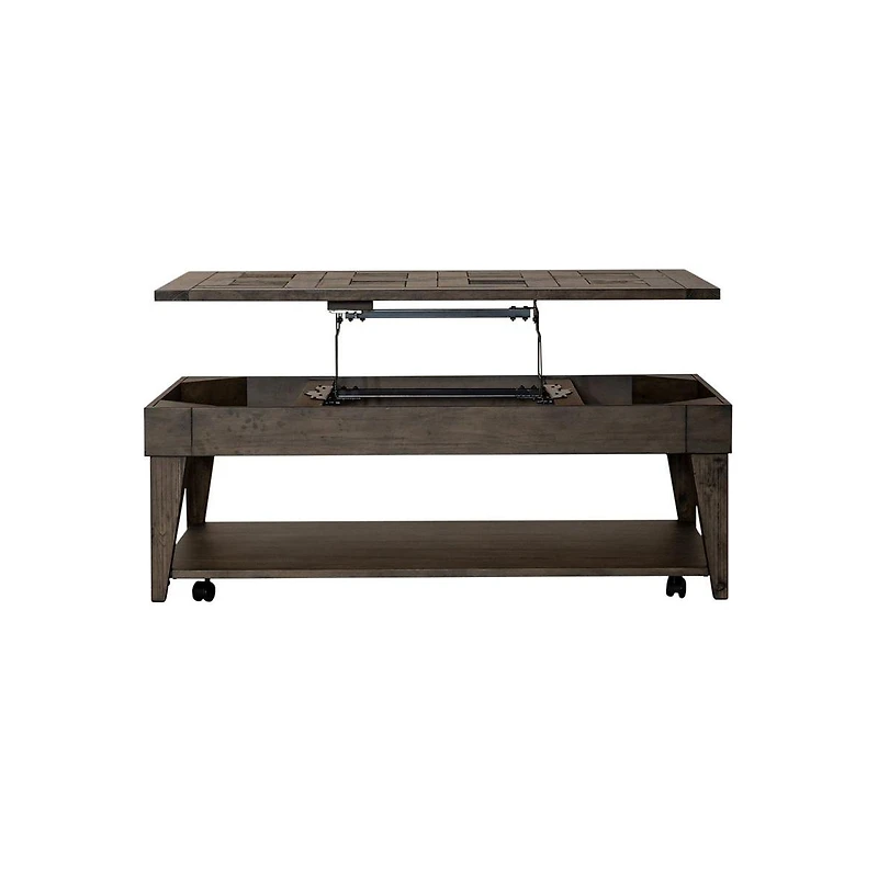 Liberty Furniture Industies, Inc Arrowcreek Lift Top Cocktail Table in Weathered Stone