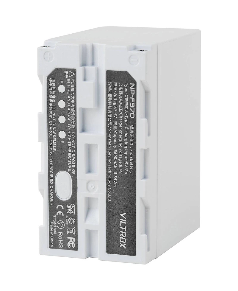 Viltrox L-Series Np-F970 48.84Wh 7.4V 6600mAh Lithium-Ion Battery, White