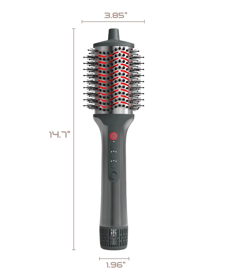 Tzumi Red Light 5-in-1 Dryer Brush and Heat Comb