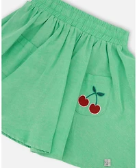 Deux par Big Girls Cotton Skort with Embroidery