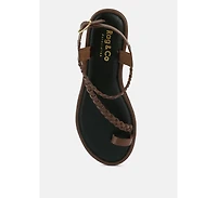 Stallone Womens Braided Flat Sandals
