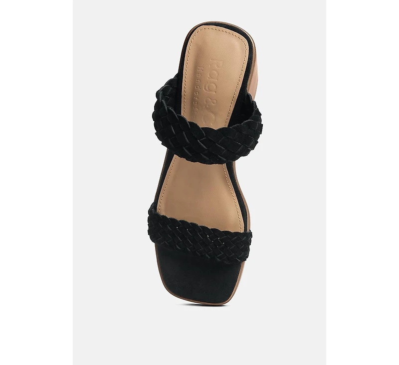Misaki Womens Woven Suede Strap Platform Sandals