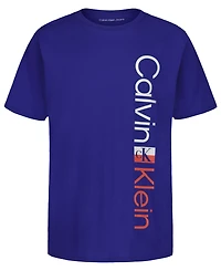 Calvin Klein Boys' 8-20 Vertical Ck Short-Sleeve Crewneck T-Shirt