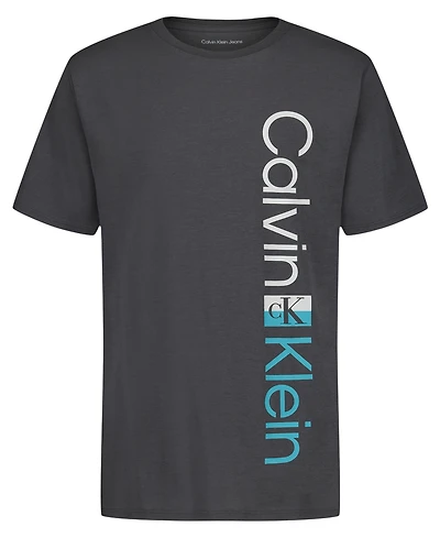 Calvin Klein Boys' 8-20 Vertical Ck Short-Sleeve Crewneck T-Shirt