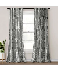 Lush Decor Hygge Modern Arrow Linen-Textured Window Curtain Panels Pair 40"W x 84"L